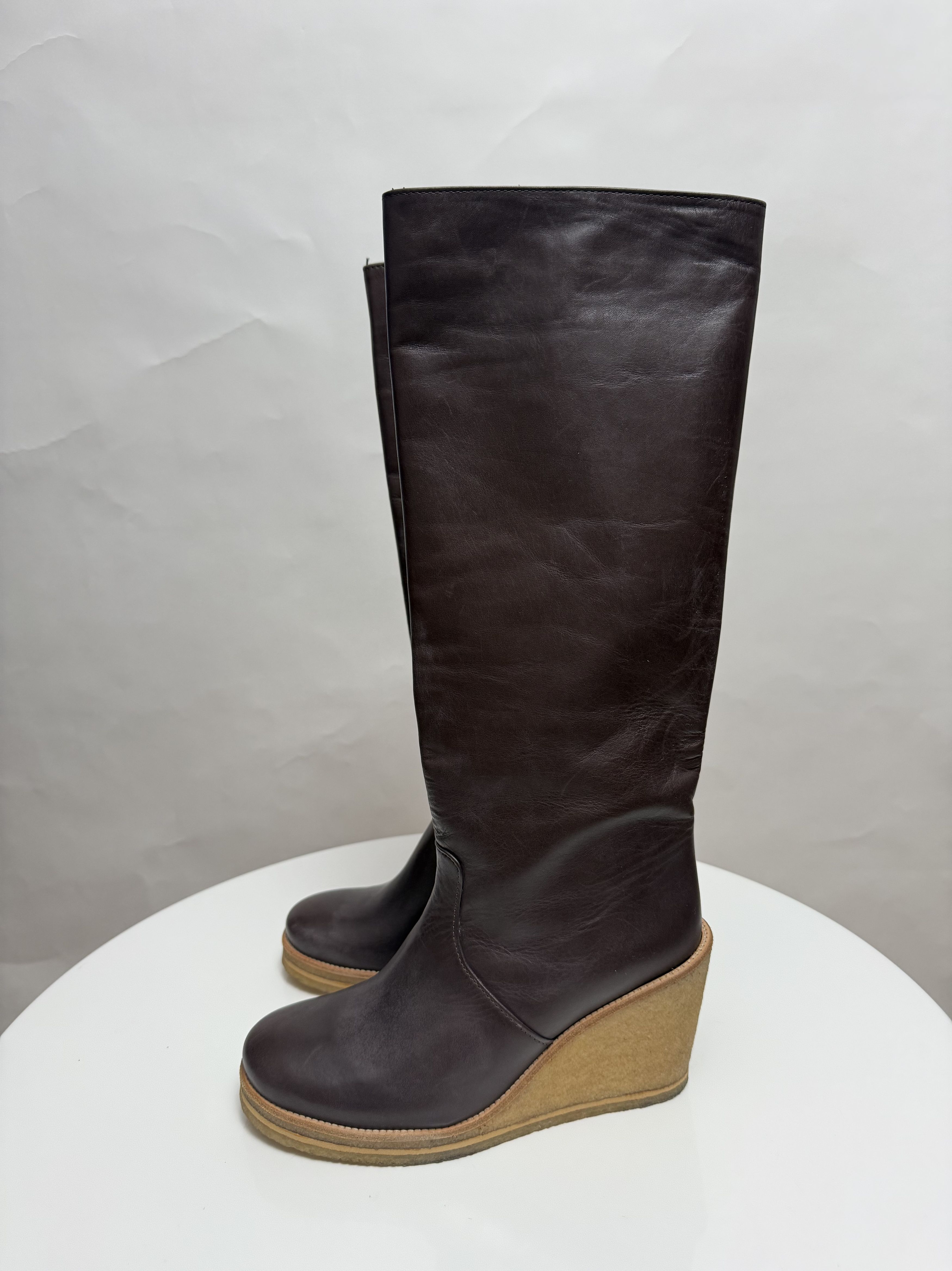 A.P.C. Leather Long Boots Size US 10 / IT 40 - 2 Thumbnail