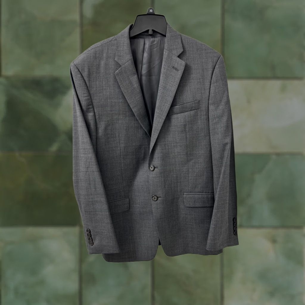 Ralph Lauren Lauren Ralph Lauren Blazer Mens 42R Gray 100% Wool-Laine Two-Button Notch Lapel Regular Fit Solid Jacket Coat Cardigan? Size 42R - 1 Thumbnail