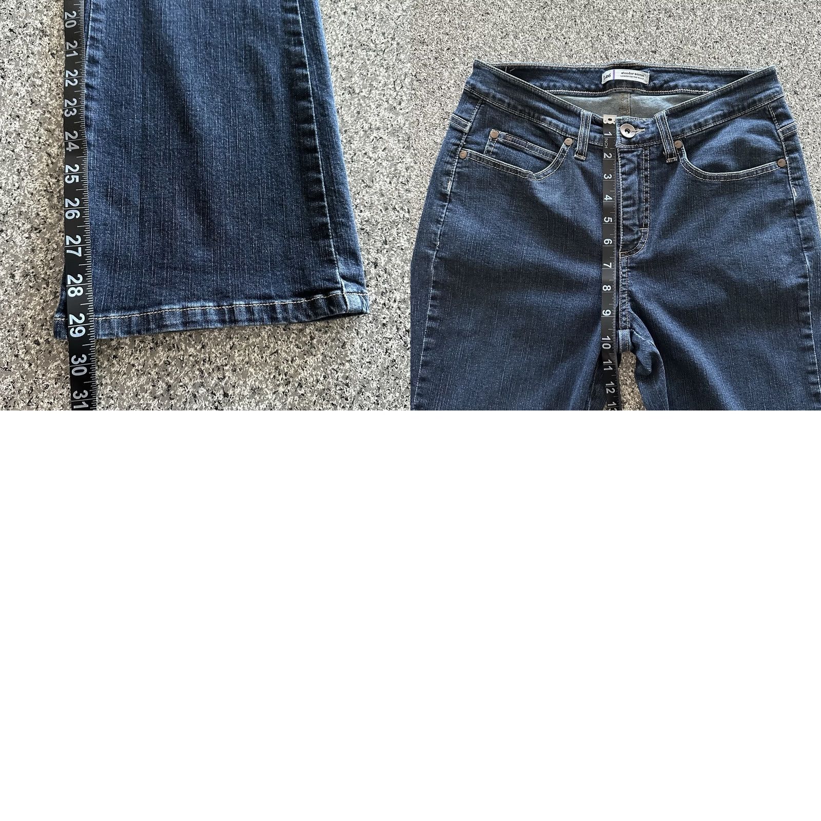 Lee Lee Jeans Womens Jeans 10 Short 29x29 Slender Secret Low Rise Bootcut 5-Pocket Blue Denim 98% Cotton 2% Spandex Mens? Size 32" / US 10 / IT 46 - 8 Thumbnail