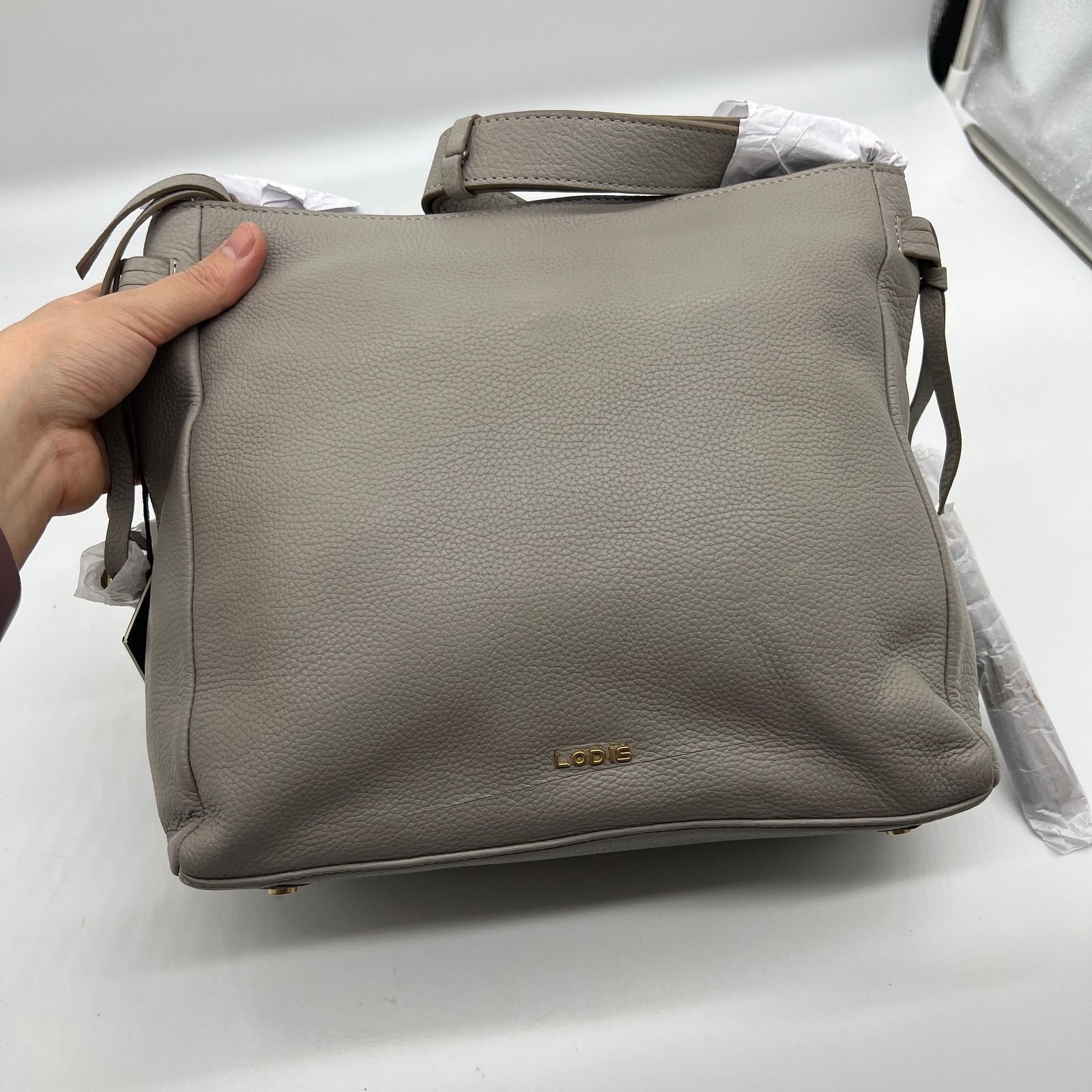 Other LODIS Womens Purse Texas Leather Grayson Shoulder Ash Gray Size ONE SIZE - 16 Thumbnail