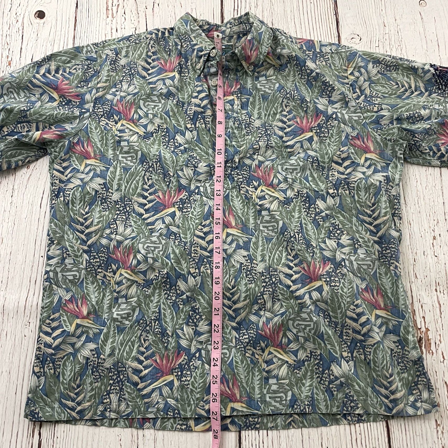 Paradise Cooke Street Short Sleeve Button-Up Shirt Men's XL Birds Of Paradise Floral Multicolor Cotton Popover Pocket Shirt Size US XL / EU 56 / 4 - 5 Thumbnail