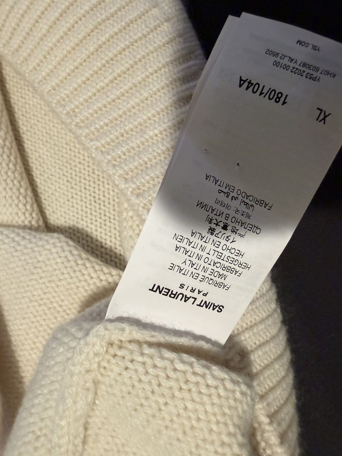 Saint Laurent Paris Saint Laurent mens cashmere sweater. XL $1750 Size US XL / EU 56 / 4 - 5 Thumbnail