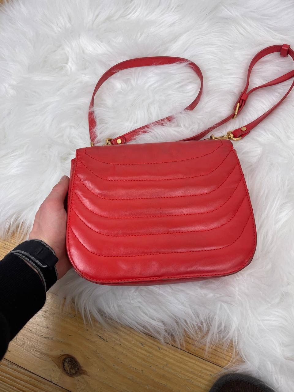 Other Coccinelle Leather Crossbody Bag Red Gold Logo Italy Size ONE SIZE - 6 Thumbnail