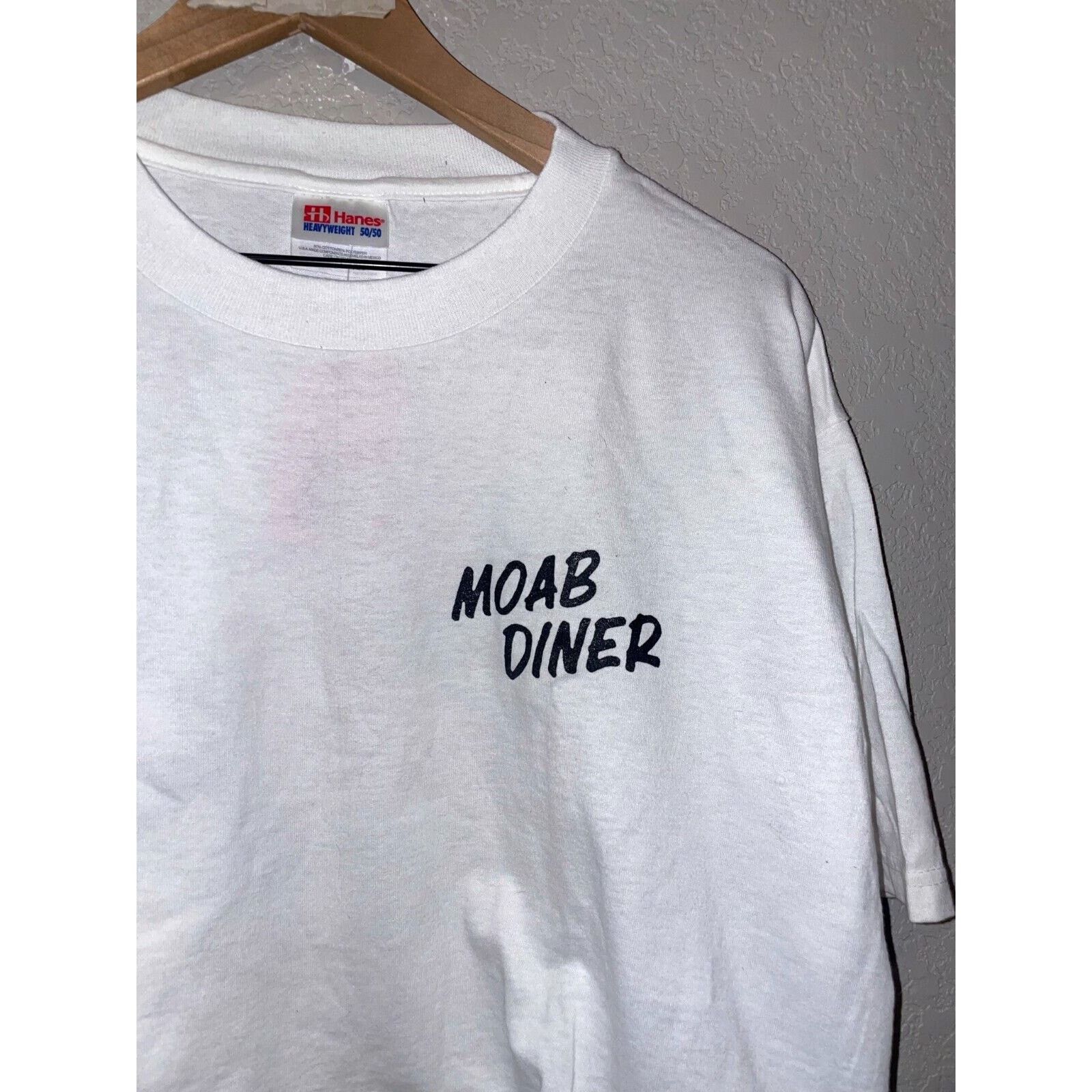 Hanes Vintage The Kokopelli Chicken Shirt White Moab Diner Large Size L / US 10 / IT 46 - 3 Thumbnail