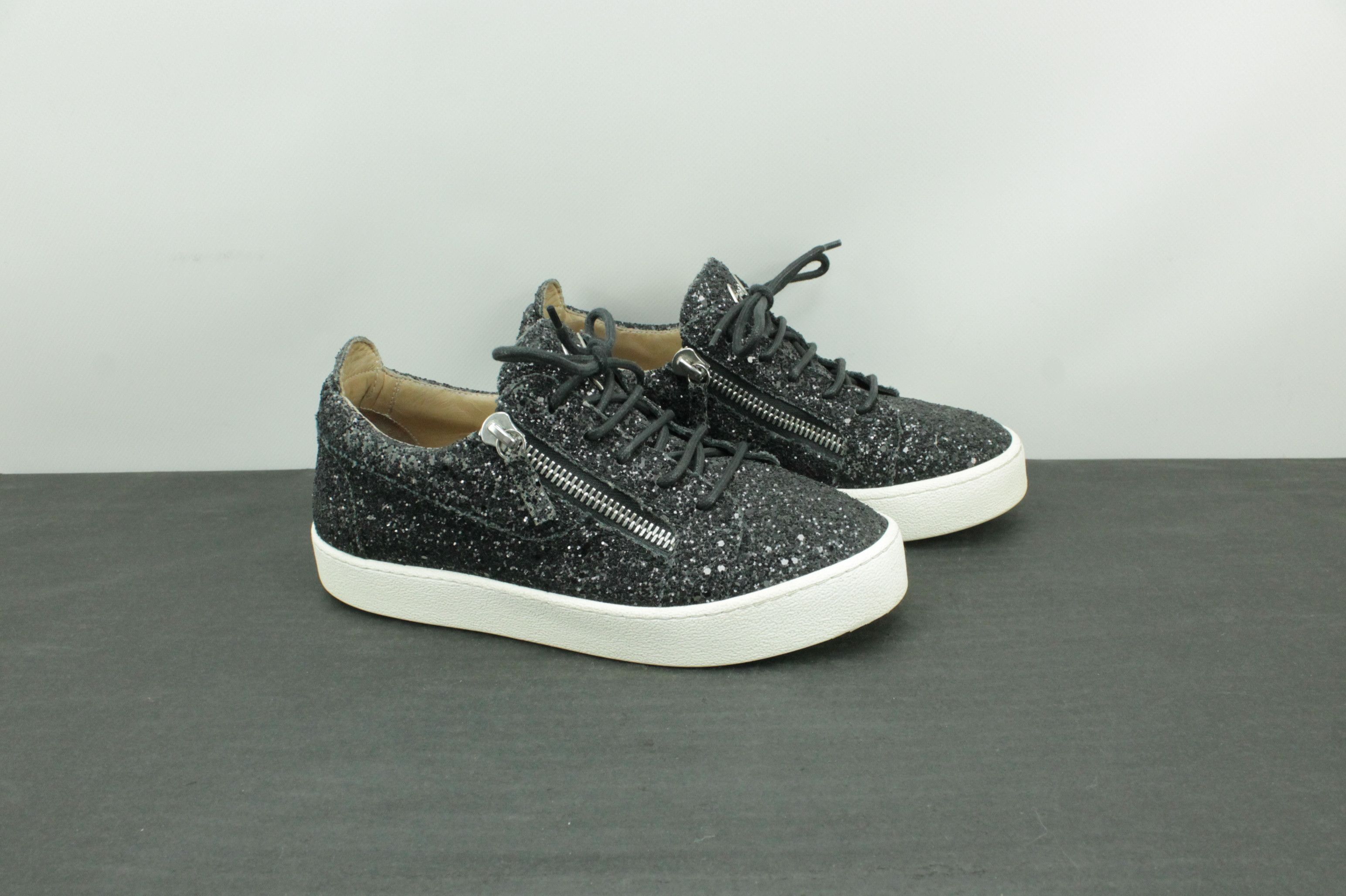 Giuseppe Zanotti Giuseppe Zanotti Frankie Glitter Black Low Top Sneakers Size US 9.5 / IT 39.5 - 1 Thumbnail