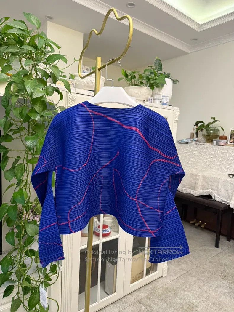 Issey Miyake Issey Miyake Horizontal Striped Blue Cardigan Coat Size L / US 10 / IT 46 - 6 Thumbnail
