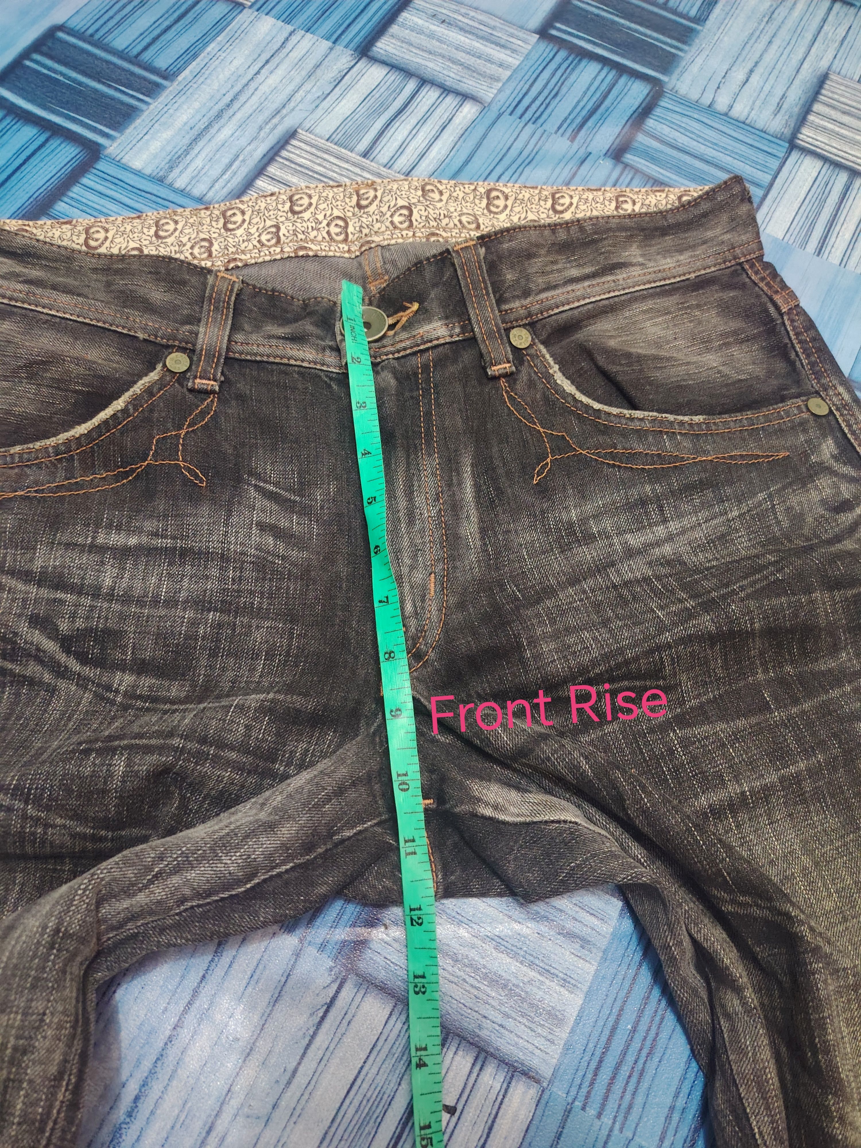 Edwin Japanese Edwin 503 Blue Trip Orange Stitch Flared Jeans Size US 35 - 22 Thumbnail