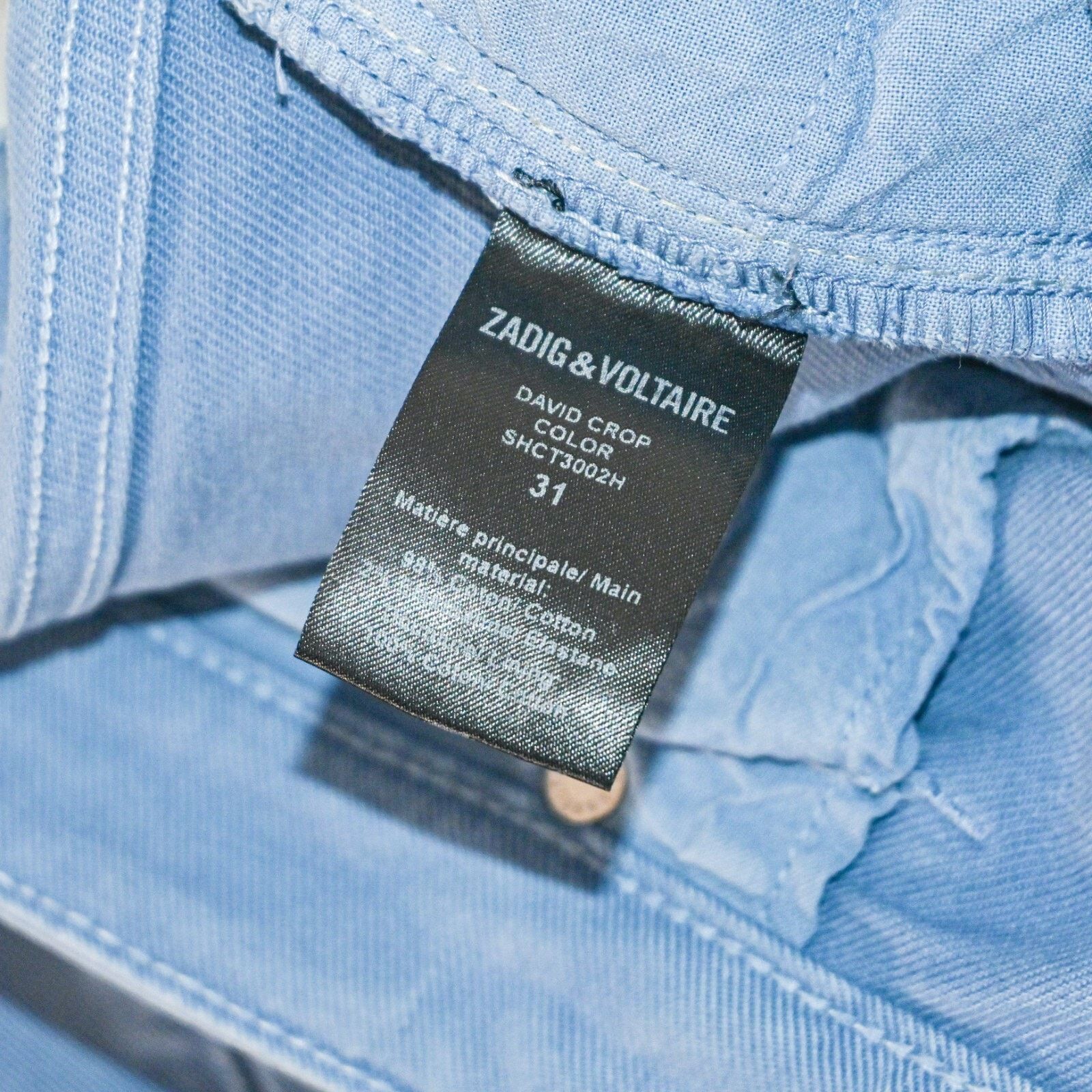 Zadig & Voltaire David Crop raw Jeans Light Blue 31