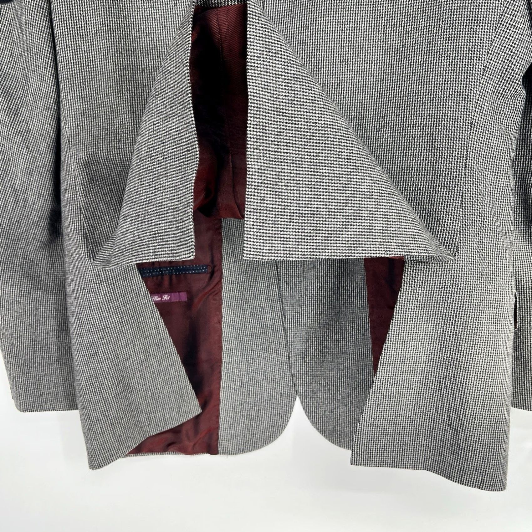 Charles Tyrwhitt Charles Tyrwhitt Mens Sport Coat Black Check Yorkshire Tweed Wool Slim Fit 38S Blazer Shirt Jacket Mens Size 38R - 3 Thumbnail