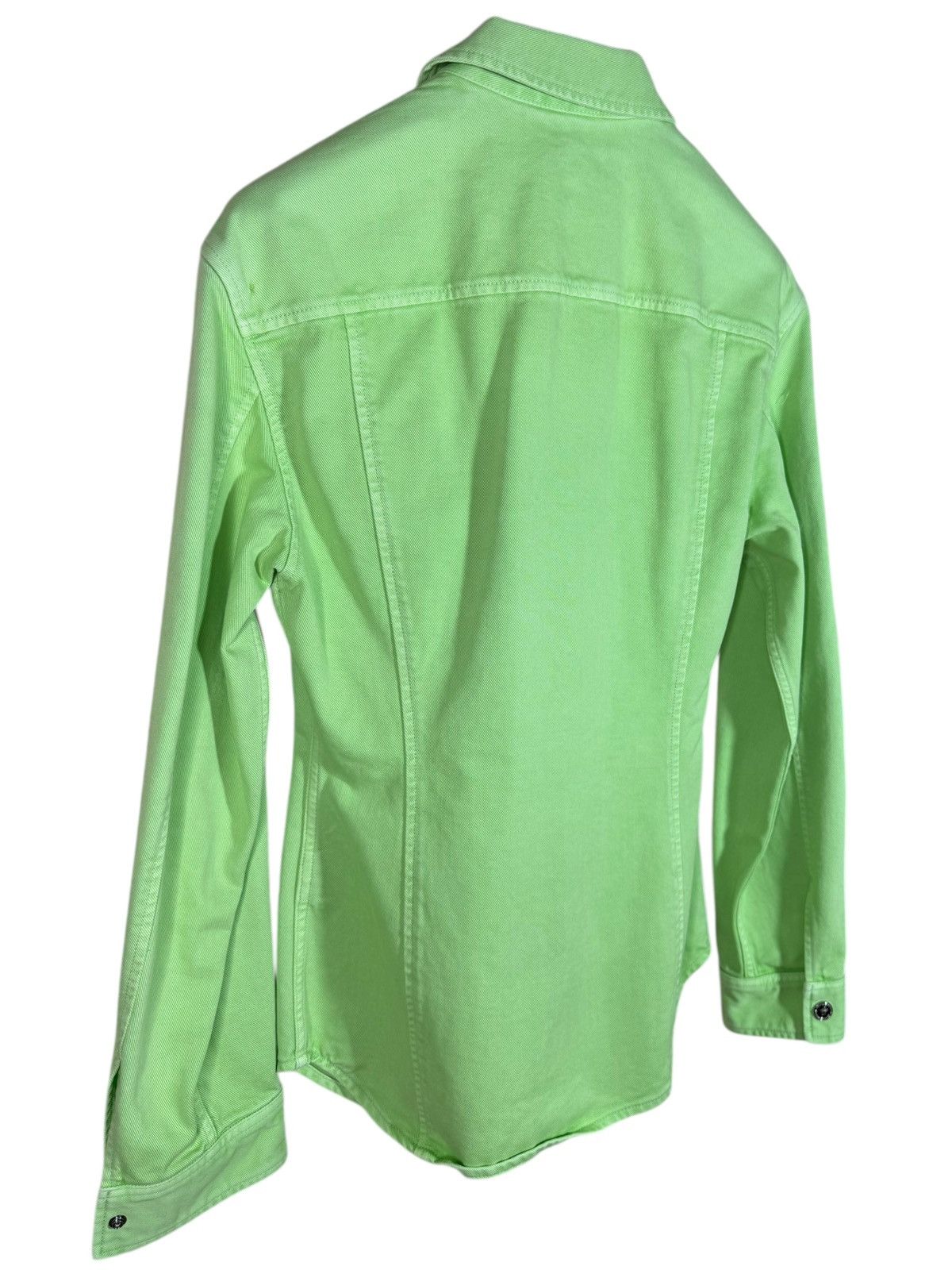 Versace Versace Lime Green Denim Shirt Jacket with Metal Details Size US M / EU 48-50 / 2 - 10 Thumbnail