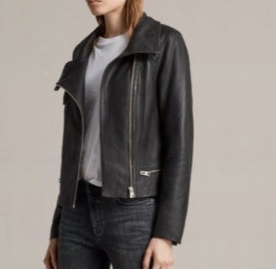 Allsaints ALLSAINTS Leather Bales Moto Biker Jacket UK 8 / US 4 Size S / US 4 / IT 40 - 5 Thumbnail