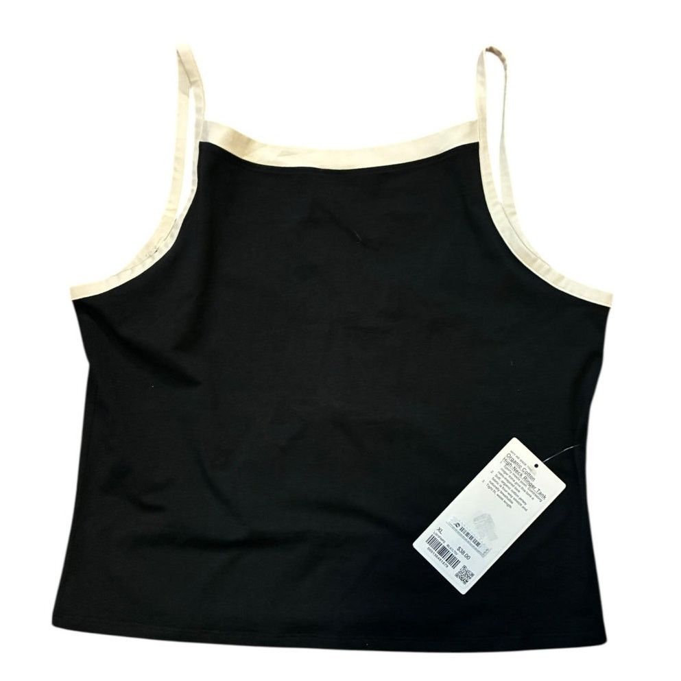 Lululemon Lululemon Organic Cotton High-Neck Ringer Tank Top Black XL Size XL / US 12-14 / IT 48-50 - 6 Thumbnail