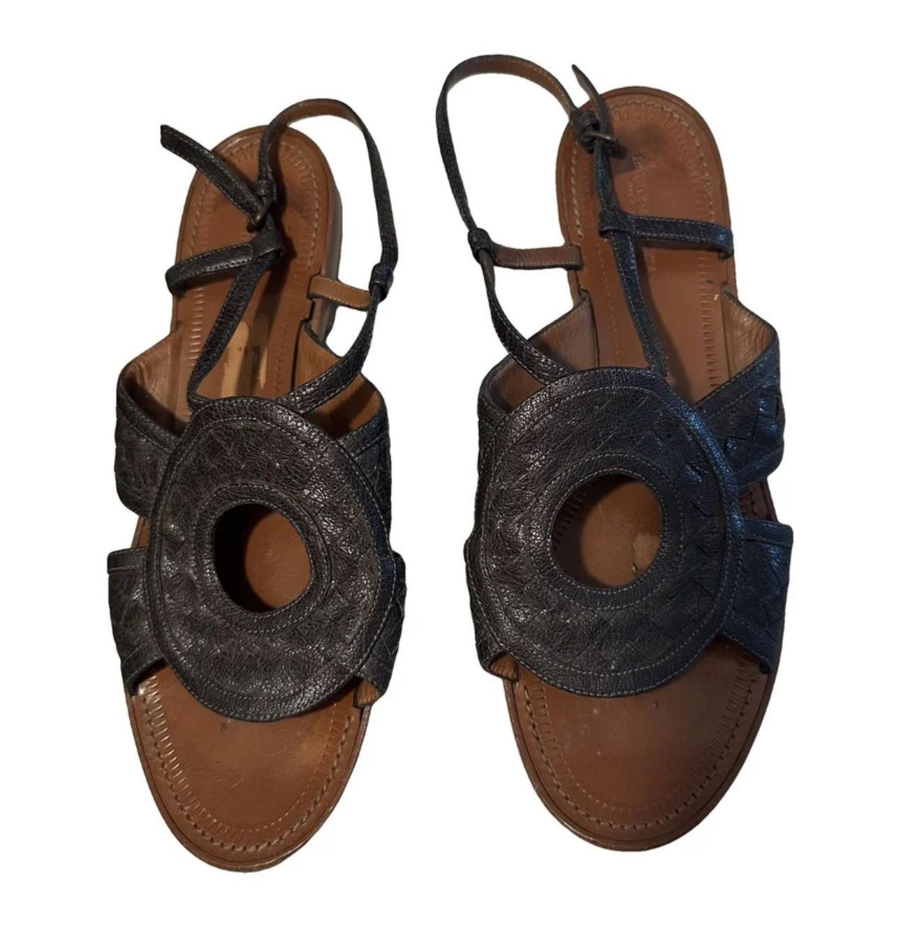 Bottega Veneta Bottega Veneta woven leather sandals Size US 10 / IT 40 - 1 Thumbnail