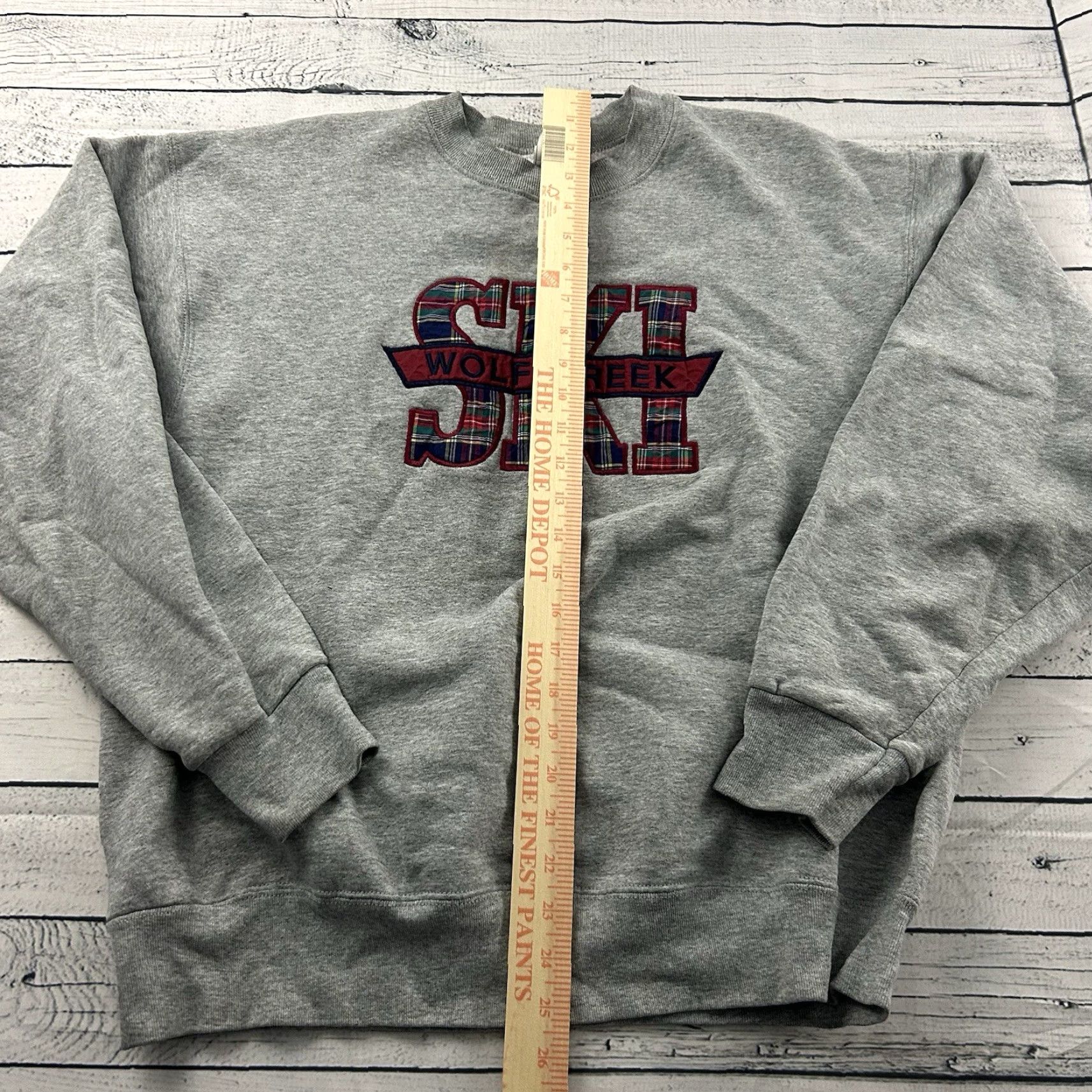 Fruit Of The Loom VINTAGE Wolf Creek Ski Plaid Crewneck Pullover Sweatshirt Men XL Gray FOTL Size US XL / EU 56 / 4 - 3 Thumbnail
