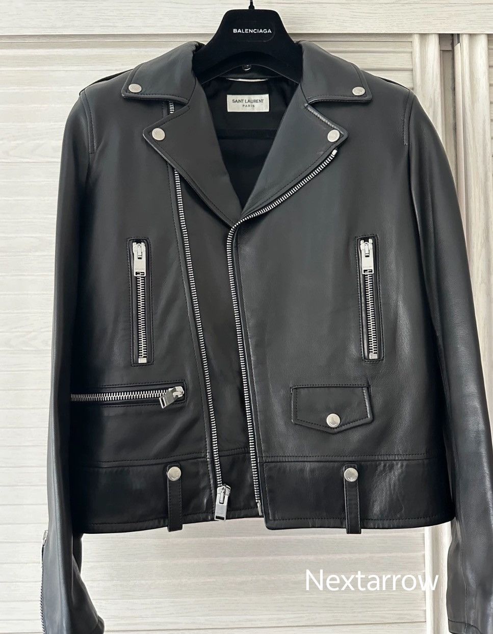 Saint Laurent Paris × Yves Saint Laurent Saint Laurent Paris tight zipper motorcycle le2412-Nextarrow Size US S / EU 44-46 / 1 - 1 Thumbnail