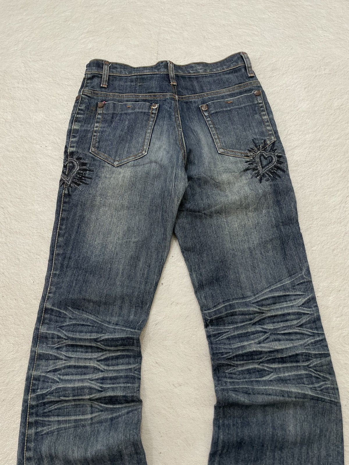 Japanese Brand 2000s Number Nine Heart Cry Flare Denim Heavy Denim Y2K Size 28" / US 6 / IT 42 - 8 Thumbnail