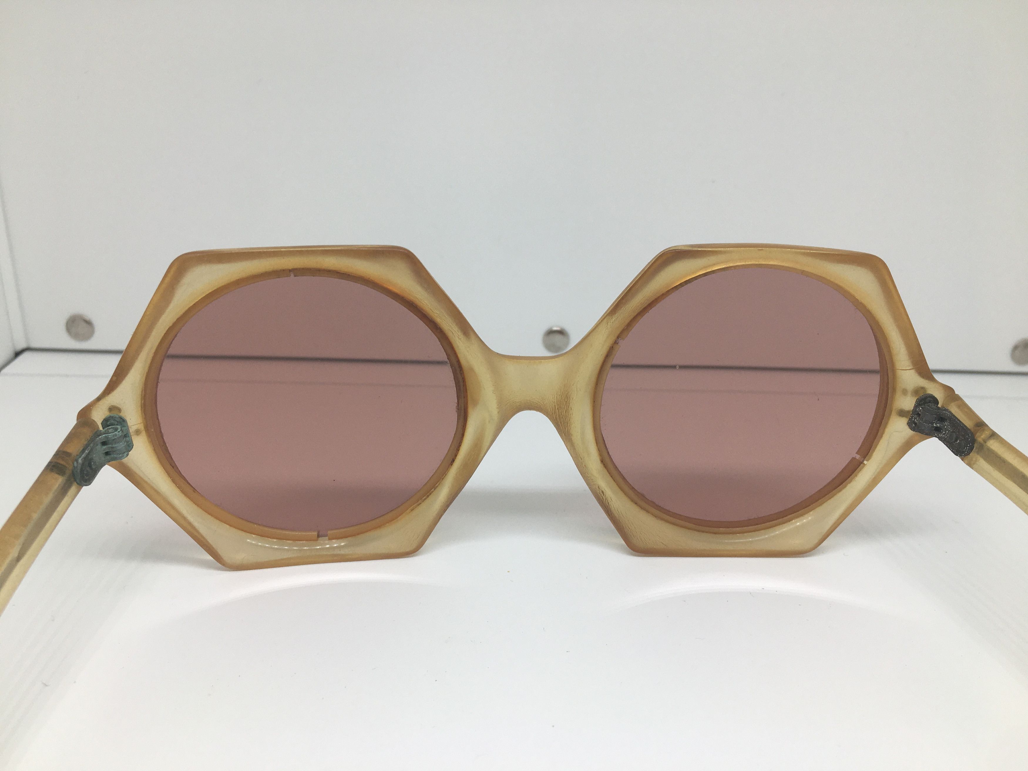 Vintage Vintage Handmade Round Sunglasses Glass Lens France Size ONE SIZE - 5 Thumbnail
