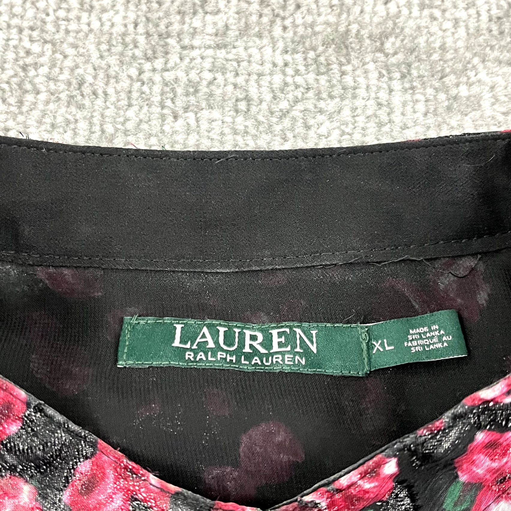 Ralph Lauren VINTAGE LAUREN RALPH LAUREN Shirt Women XL Red Black Floral Rose Button Up Ruffle Sleeve Size XL / US 12-14 / IT 48-50 - 2 Thumbnail