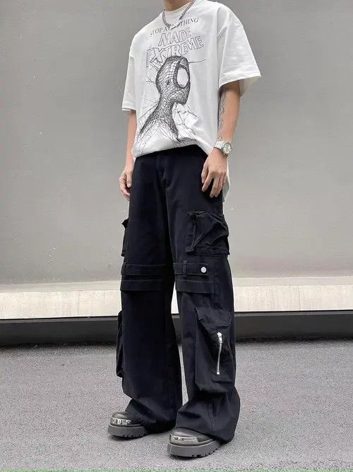 Japanese Brand Misuzu x Nana Black High Street Vintage Loose Casual Pants Size US 32 / EU 48 - 3 Thumbnail