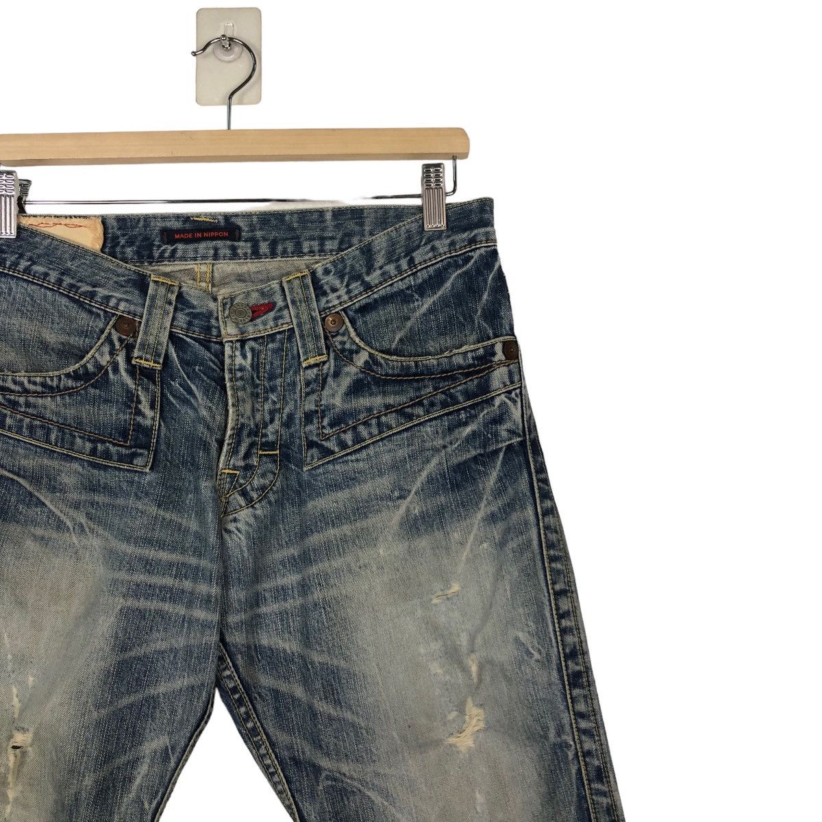 Hysteric Glamour 🔥Made in Nippon Distressed Biker Jeans Denim Size US 34 / EU 50 - 6 Thumbnail