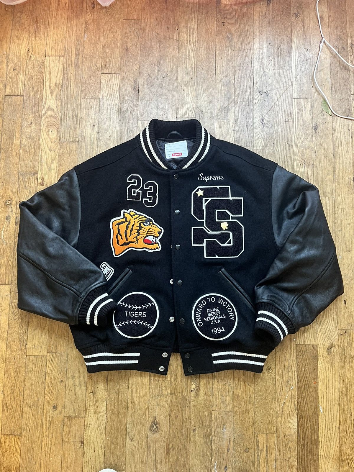 Supreme Tiger Varsity Jacket Black | nate-hospital.com