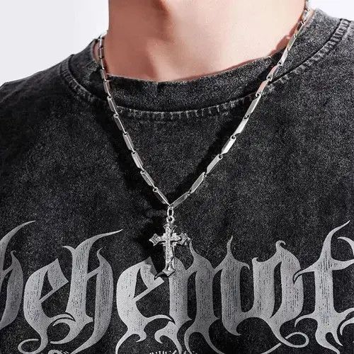 Other Titanium Steel Cross Pendant Necklace for Men Women Size ONE SIZE - 1 Thumbnail