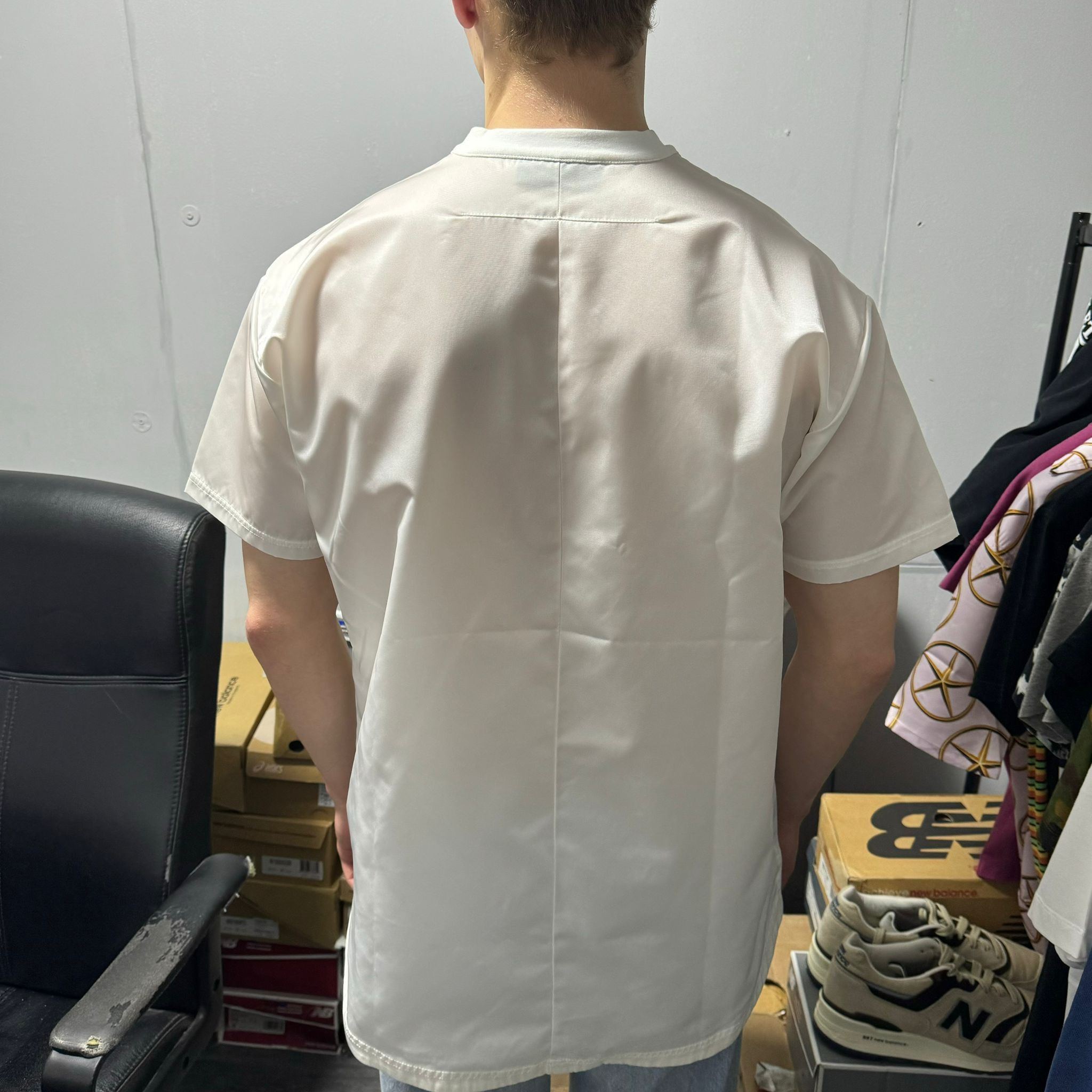 Givenchy 1 of 1 White Satin Curved Hem Oversized T-Shirt Size US M / EU 48-50 / 2 - 3 Thumbnail