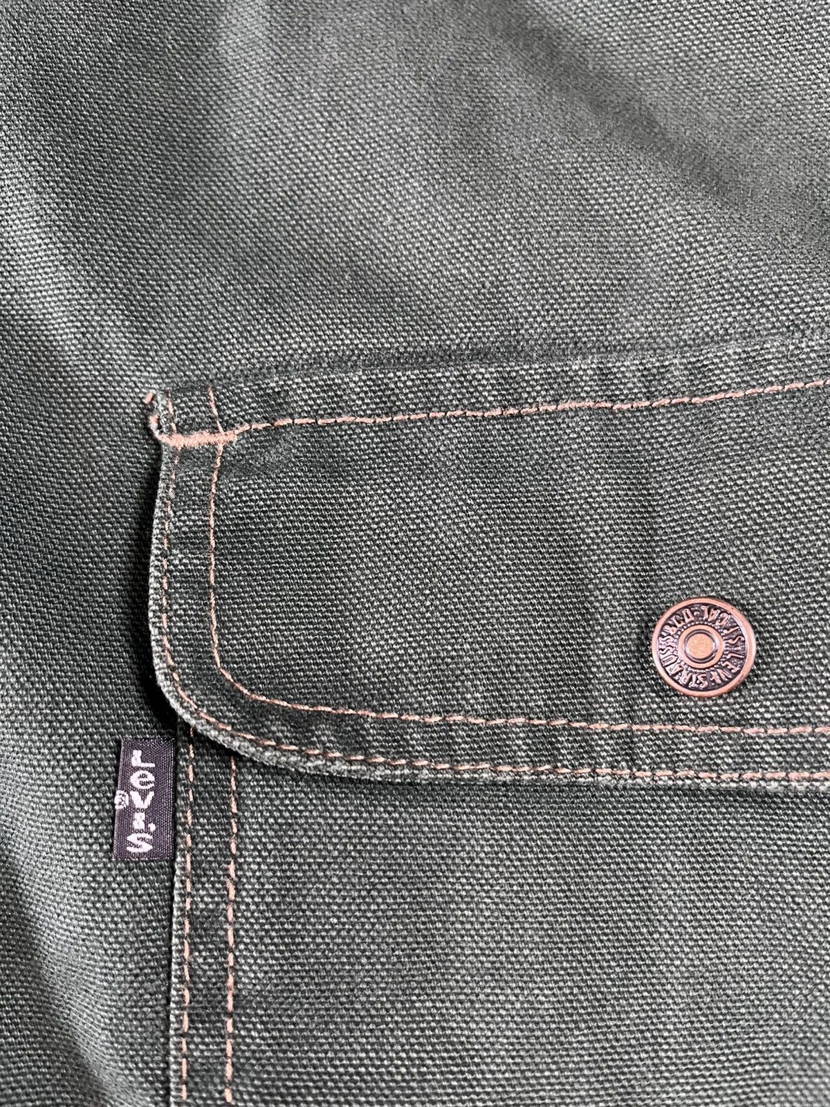 Levi's Levis Mens Very Heavy Coat Large Vintage Outer Green Inside Size US L / EU 52-54 / 3 - 2 Thumbnail