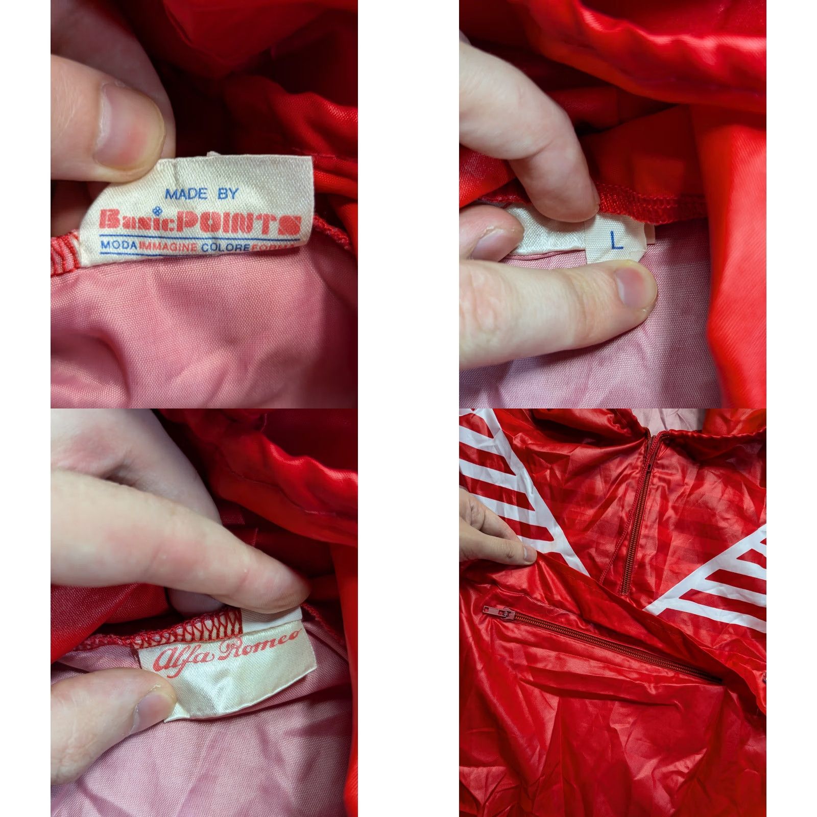 Vintage VINTAGE alfa romeo Anorak Rainbreaker Windbreaker Pocket Racing Mens L Jacket Red Cap? (not added) Size US L / EU 52-54 / 3 - 8 Thumbnail
