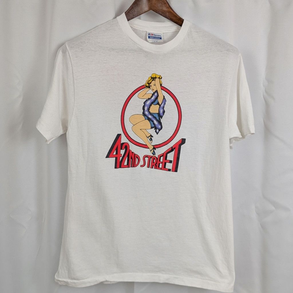 Hanes × Vintage Vintage 42nd Street Broadway Your Single Stitch T-Shirt Size US M / EU 48-50 / 2 - 6 Thumbnail