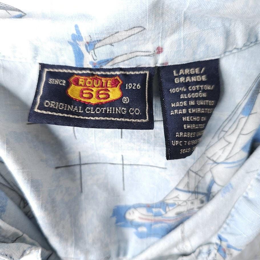 Vintage Vintage Sailing Camp Shirt Mens Size Large Blue All Over AOP Size US L / EU 52-54 / 3 - 5 Thumbnail