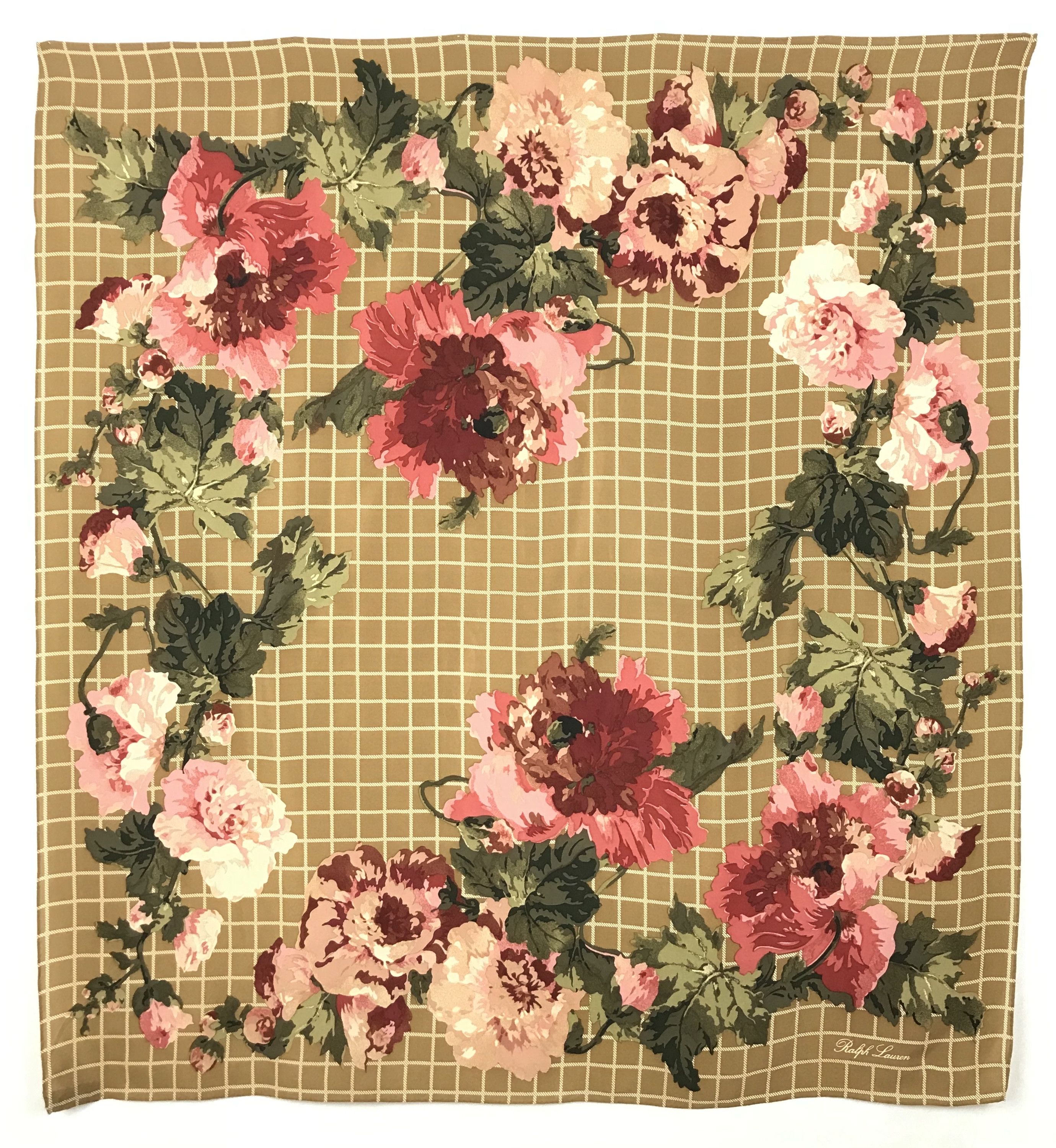 Ralph Lauren RL401 Vintage Ralph Lauren Silk Scarf Shawl Designer Scarf Size ONE SIZE - 1 Thumbnail