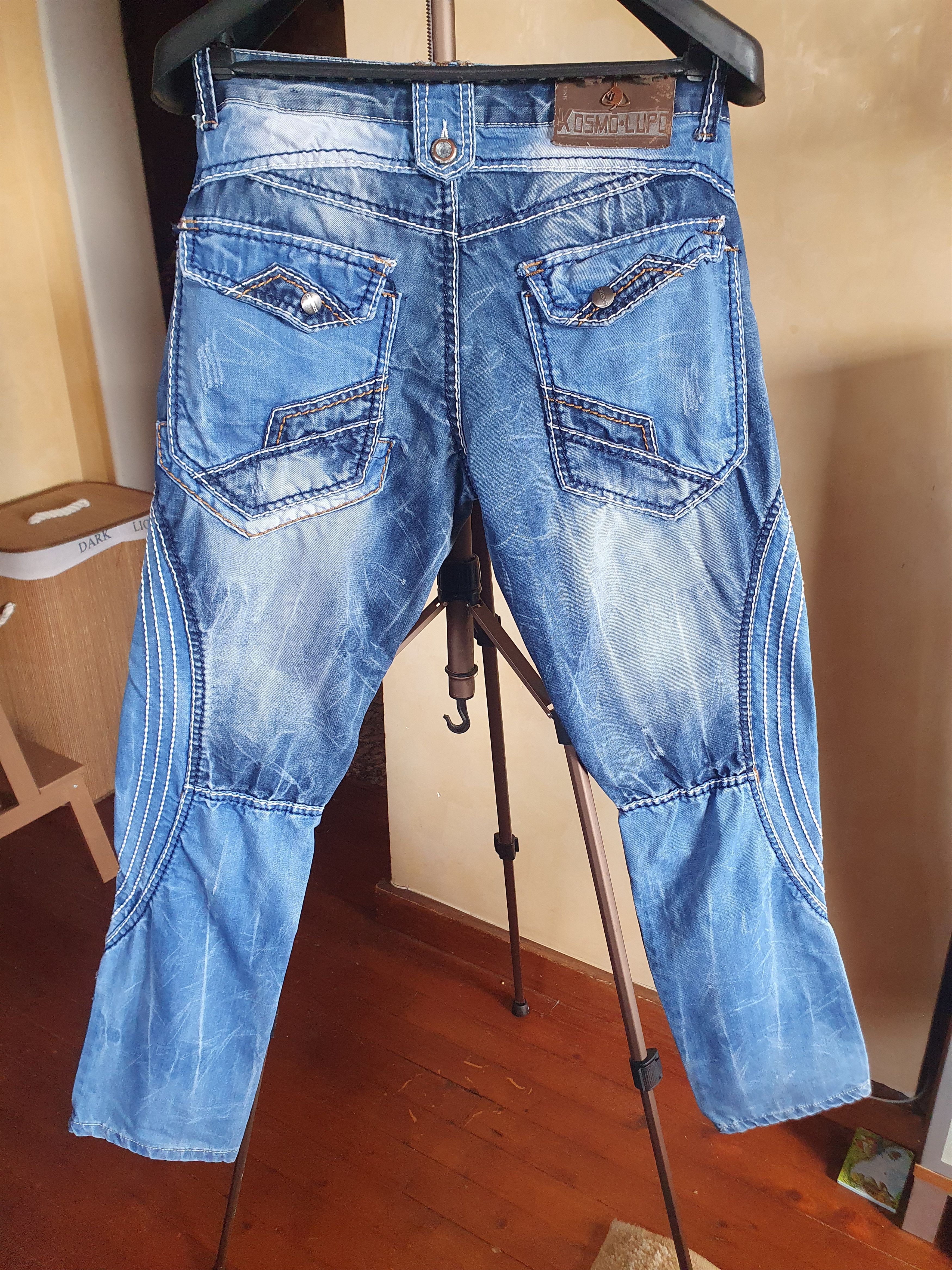 Other Kosmo Lupo Jeans Embroidered Patchwork Тhick Seams Size US 32 / EU 48 - 2 Thumbnail