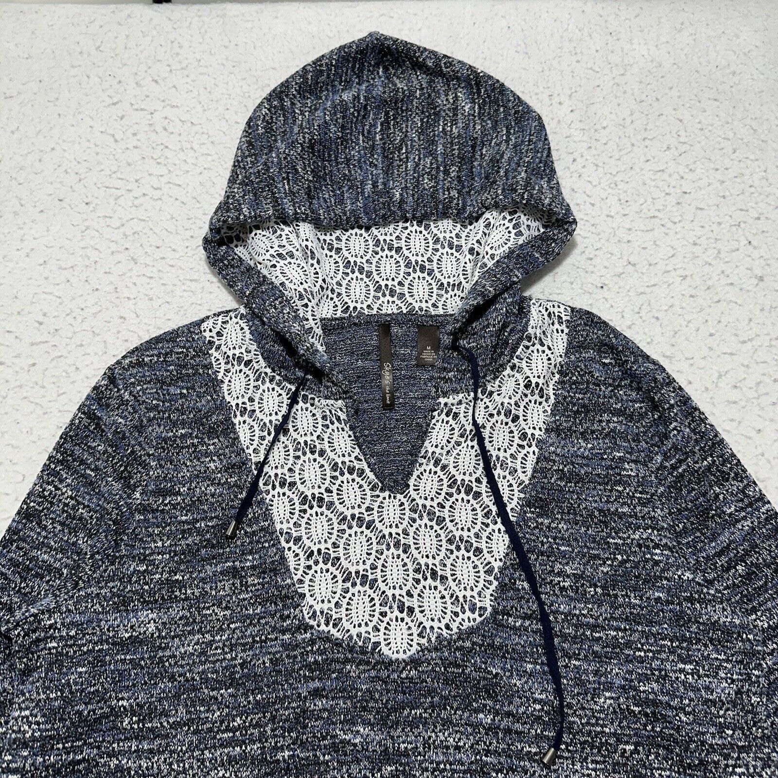 Other Skye's The Limit Medium Hoodie Lace Crochet Knit Sweater Size M / US 6-8 / IT 42-44 - 2 Thumbnail