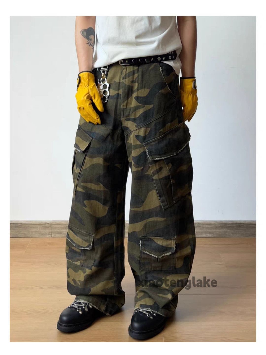 Vintage xz utility military outdoor tactical cargo camo hiphop pants Size US 32 / EU 48 - 4 Thumbnail