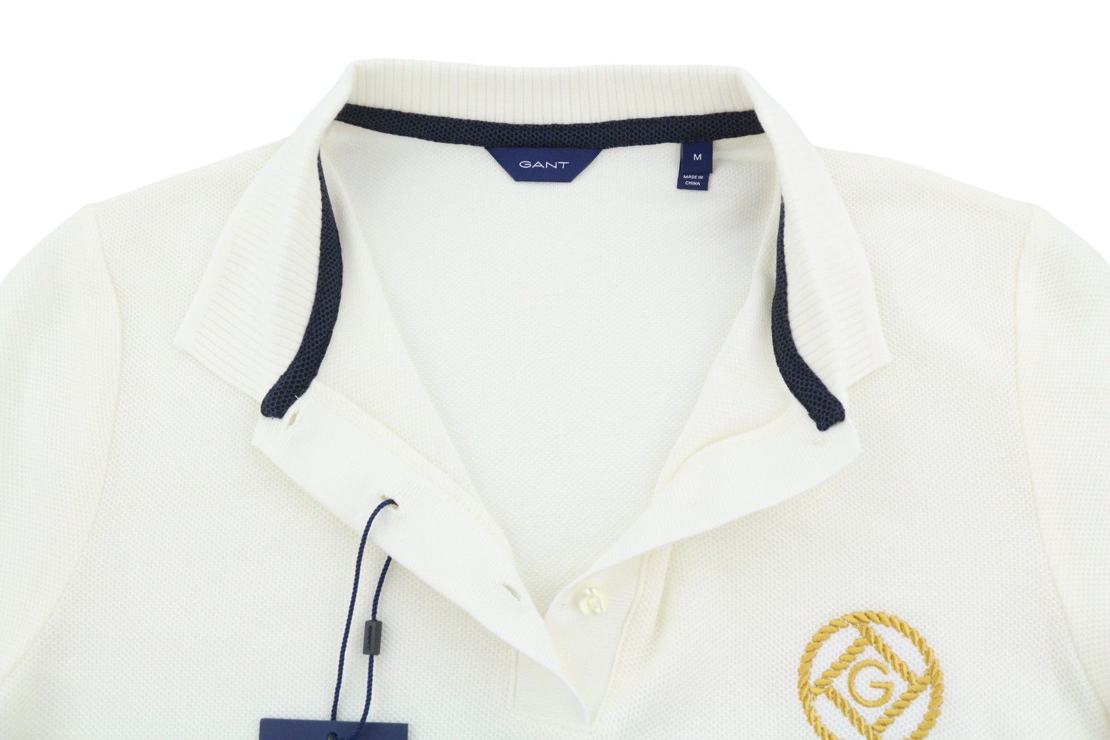 Gant ROPE ICON SS PIQUE M Eggshell Textured Polo 87717 Size M / US 6-8 / IT 42-44 - 5 Thumbnail
