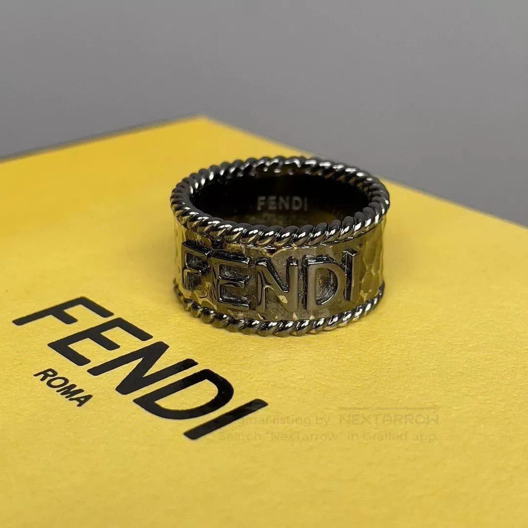 Fendi Fendi Vintage Black Letter Engraved Ring. Size ONE SIZE - 2 Thumbnail