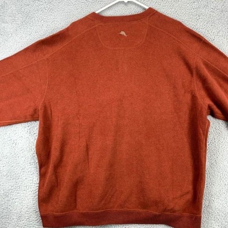 Tommy Bahama Tommy Bahama Crew Neck Sweater Mens 2XL Rusty Brown Pullover Extra Soft Knit Cotton Solid Crew Neck Adult Big & Tall Mens Size US XXL / EU 58 / 5 - 2 Thumbnail