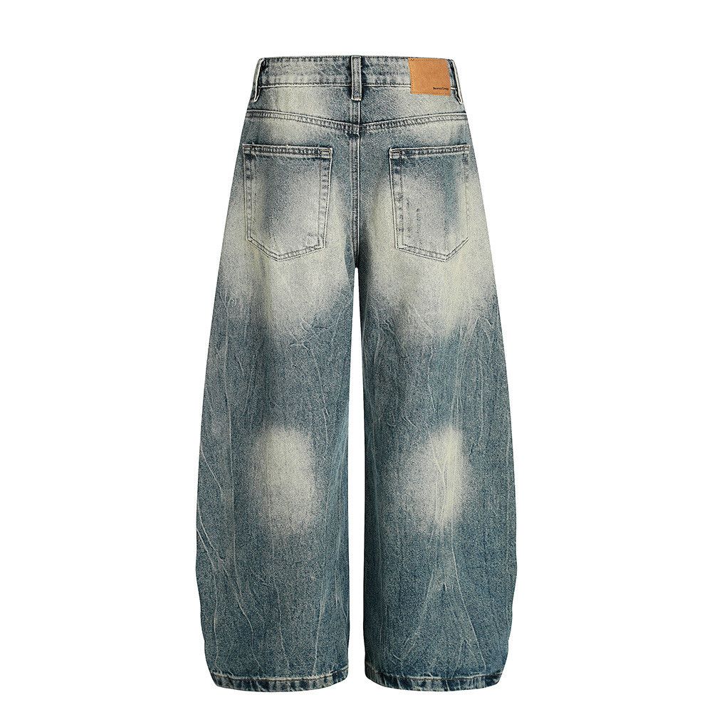 Vintage American retro ripped light blue curved jeans Size US 32 / EU 48 - 2 Thumbnail