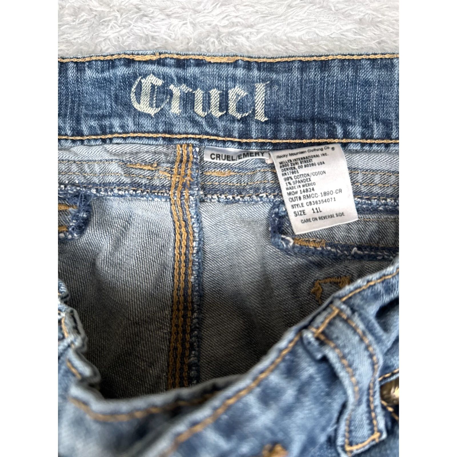 Vintage Cruel Girl Jeans Womens 11 L Blue Denim Bootcut Embroidered 33x32 Size 32" / US 10 / IT 46 - 6 Thumbnail