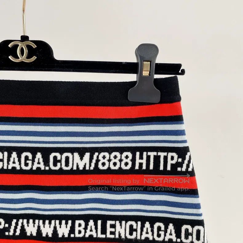 Balenciaga Striped letter half-skirt