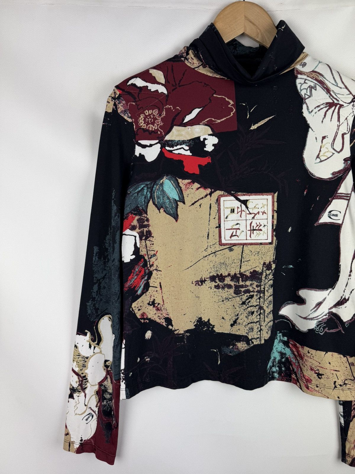 Just Cavalli × Roberto Cavalli Roberto Just Cavalli Japanese Pattern Nylon Sweater Tunic Size L / US 10 / IT 46 - 2 Thumbnail