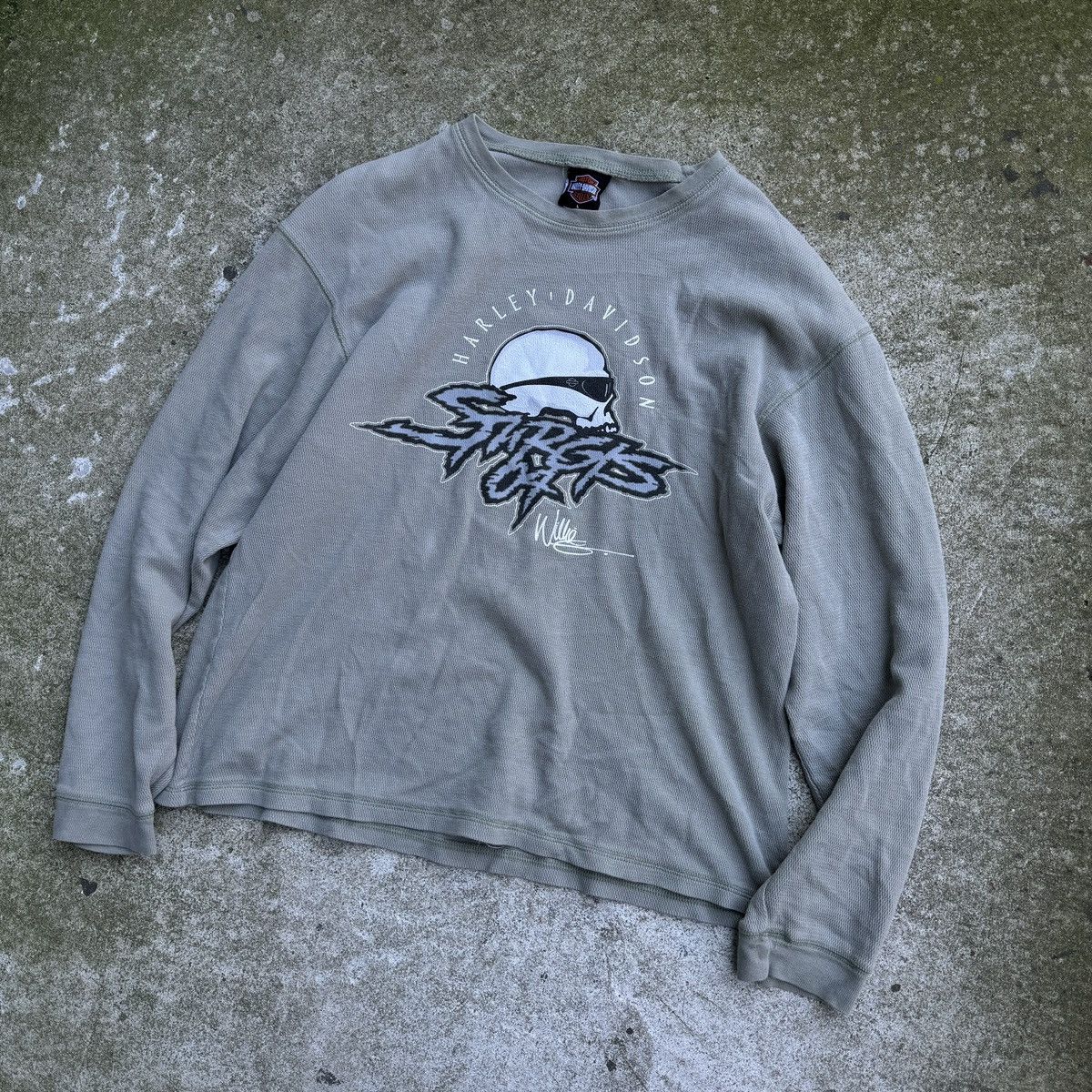 Harley Davidson Vintage Harley Sturgis Thermal Longsleeve ERD Grunge WCC Size US L / EU 52-54 / 3 - 5 Thumbnail