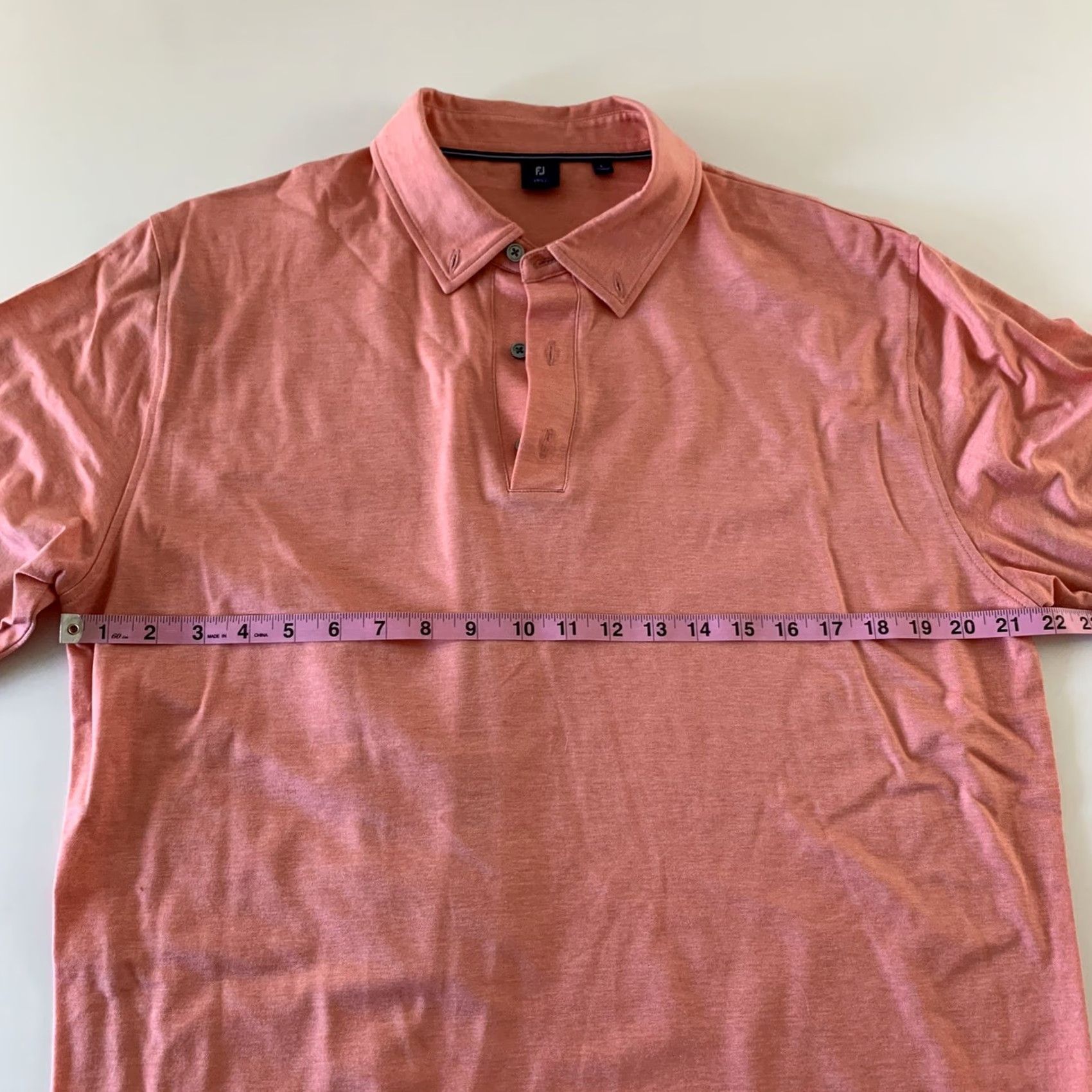 Footjoy FootJoy Polo Shirt Men L Short Sleeve Solid Orange Salmon Pink Button-Up Collared Golf Shirt Size US L / EU 52-54 / 3 - 4 Thumbnail