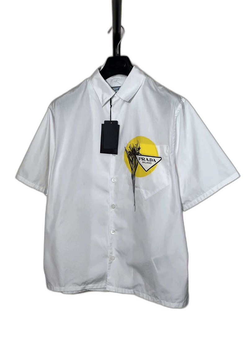 Prada Prada White Short Sleeve ButtonUp Shirt-2506 Size US M / EU 48-50 / 2 - 1 Thumbnail