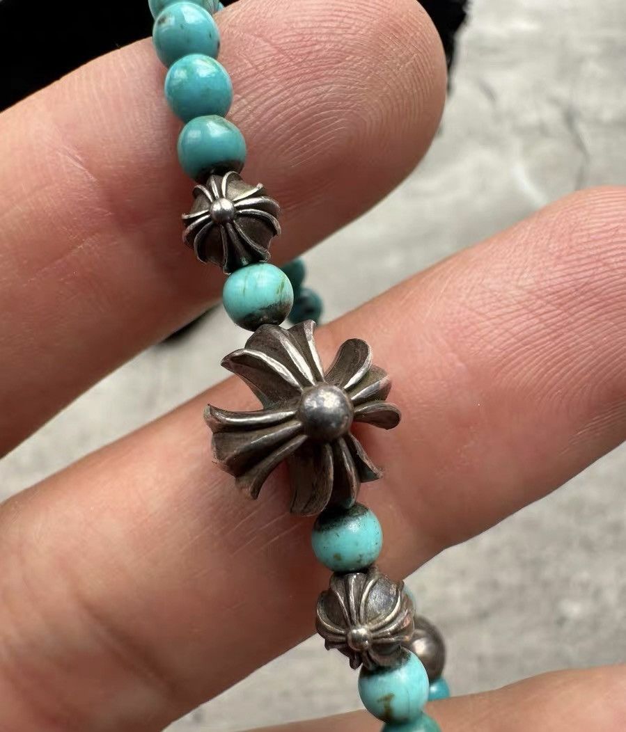 Chrome Hearts Chrome Hearts Four Silver Beads Turquoise Bracelet Size ONE SIZE - 4 Thumbnail