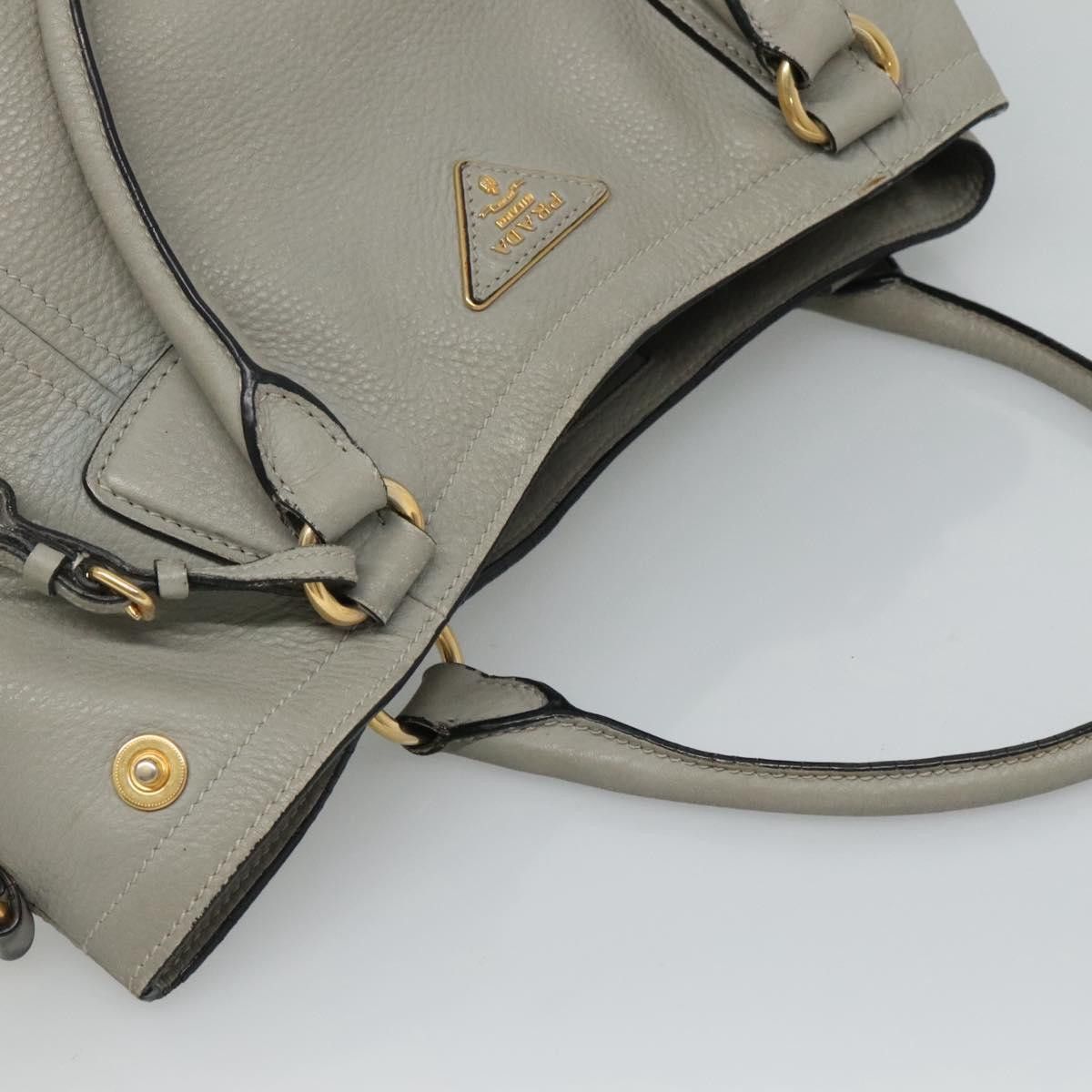 Prada PRADA Hand Bag Leather Gray Size ONE SIZE - 6 Thumbnail