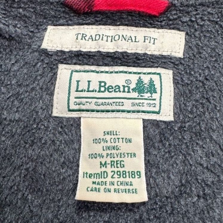 Vintage L.L. Bean Traditional Fit Flannel Shacket Jacket Mens M Red Black Plaid Size US M / EU 48-50 / 2 - 6 Thumbnail