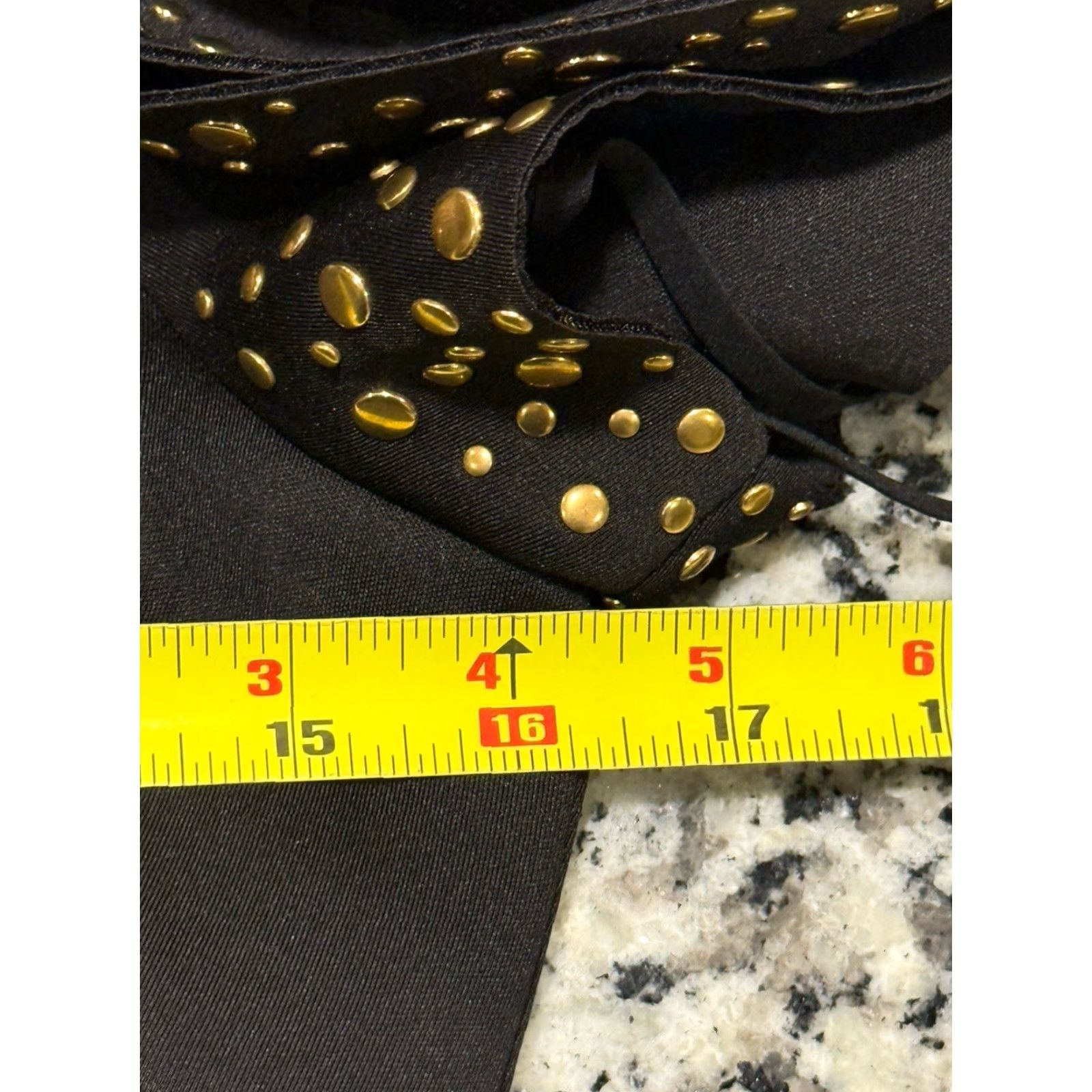 Badgley Mischka Badgley Mischka Dress Woman Black Scuba Studded Rosette-Sleeve Knee Length Size 4 NWT Size S / US 4 / IT 40 - 3 Thumbnail