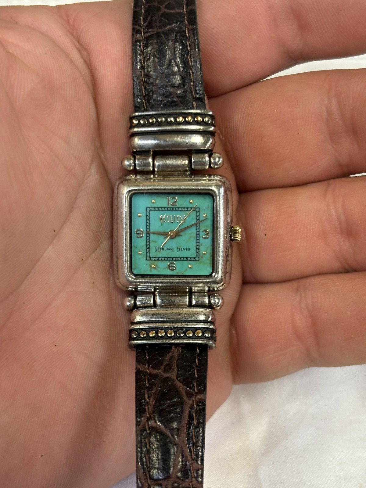 Ecosys Ecclissi Sterling Silver Turquoise Face Women’s Watch! Size ONE SIZE - 1 Thumbnail